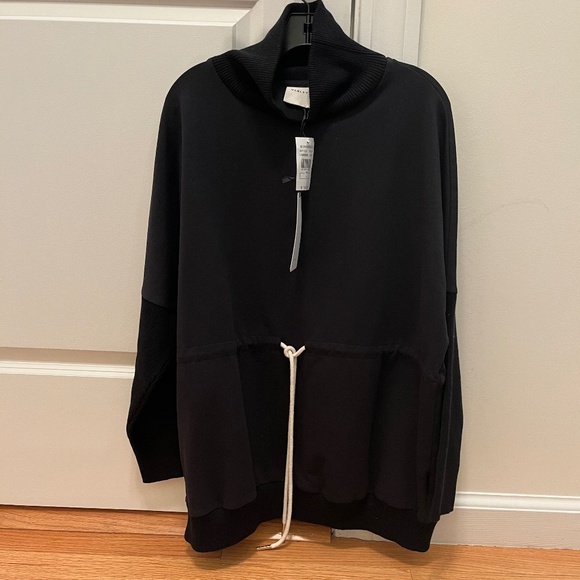 Varley Black Cowl Neck Drawcord Sweatshirt NWT Large - Picture 1 of 14